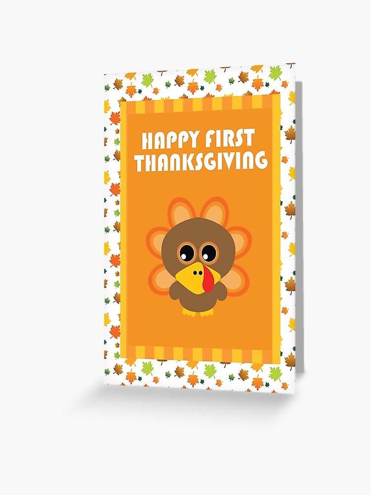 First Thanksgiving Boy Greeting Card By Eviewoj Redbubble