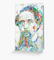 CHARLES DICKENS - watercolor portrait Greeting Card