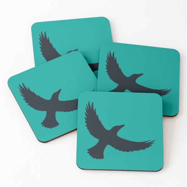 Item preview, Magpie Flight – Black on Teal designed and sold by ImperfectLife.