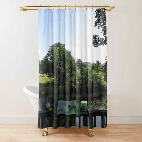 Merch #93 -- Chesters Bridge Board - Distant Shot (Hadrian's Wall) Shower Curtain
