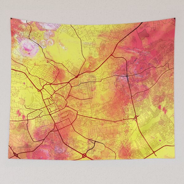 Item preview, Nairobi Kenya Watercolor Street Map Magma Eruption designed and sold by IvonDesign.