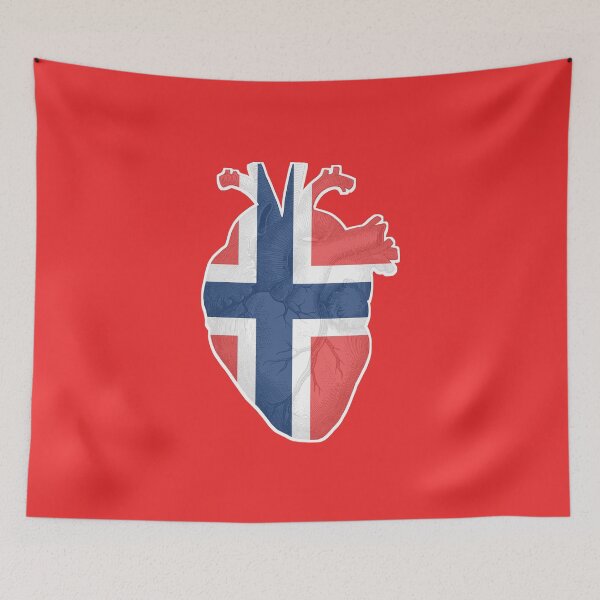 Item preview, Heart beating for Norway, Norges flagg, Noregs flagg designed and sold by Kinisis.