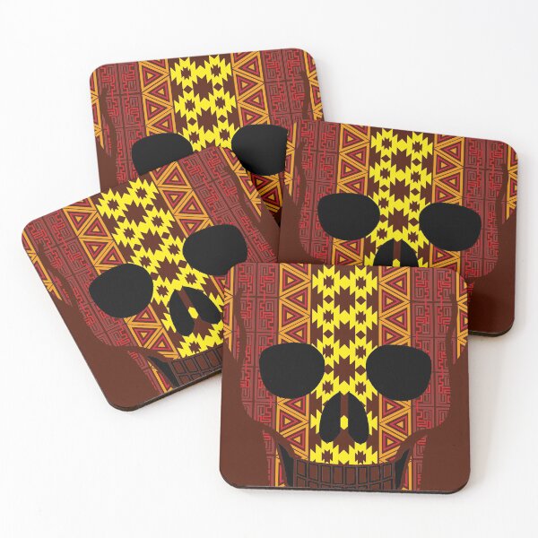 Item preview, Aztec Tribal Skull Design Red, Yellow and Orange designed and sold by Jake Purcell.