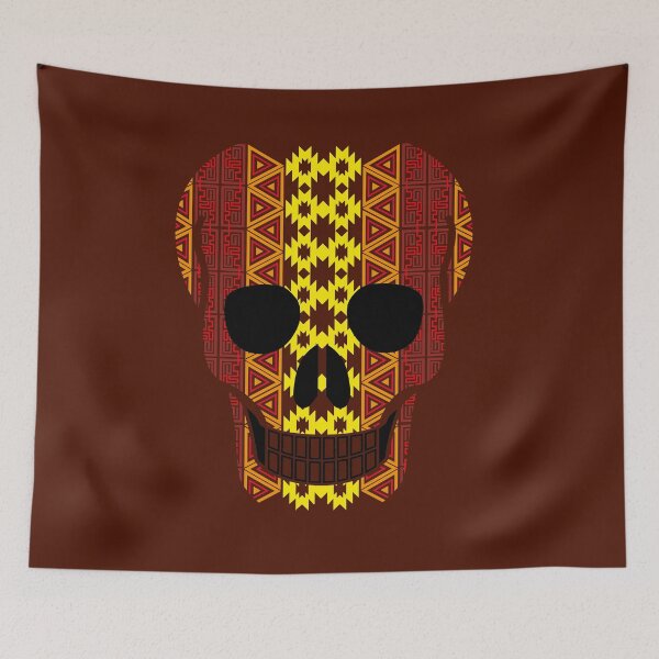 Item preview, Aztec Tribal Skull Design Red, Yellow and Orange designed and sold by Jake Purcell.