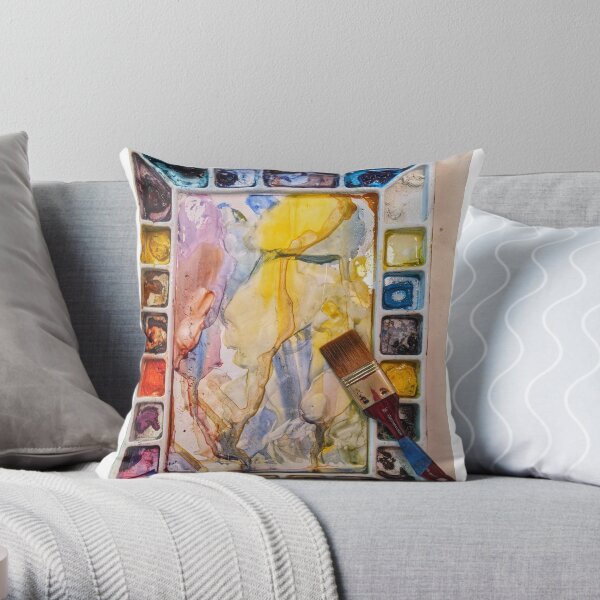 Paint Palette Abstract Watercolor Poster Sticker Throw Pillow