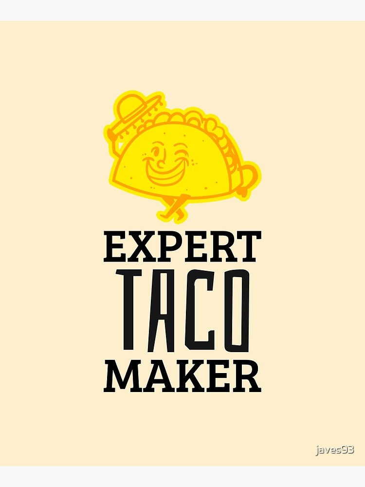 Expert Taco Maker Home Chef Funny Cartoon Meme Apron for Sale by javes93