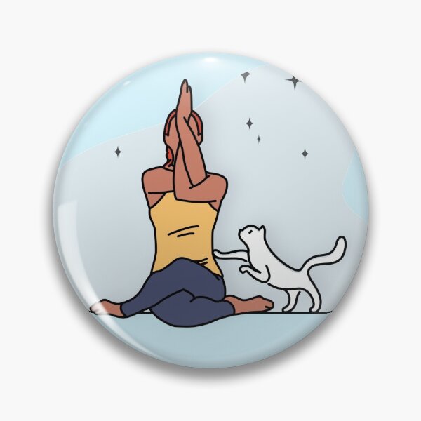 Item preview, YOGA PRACTICE WITH CAT Auspicious pose designed and sold by Trio's Stuff.