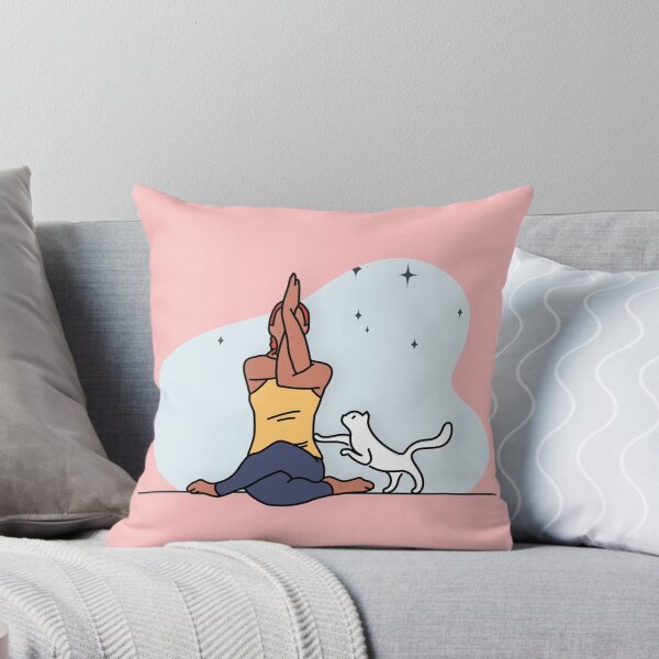Item preview, YOGA PRACTICE WITH CAT Auspicious pose designed and sold by Trio's Stuff.