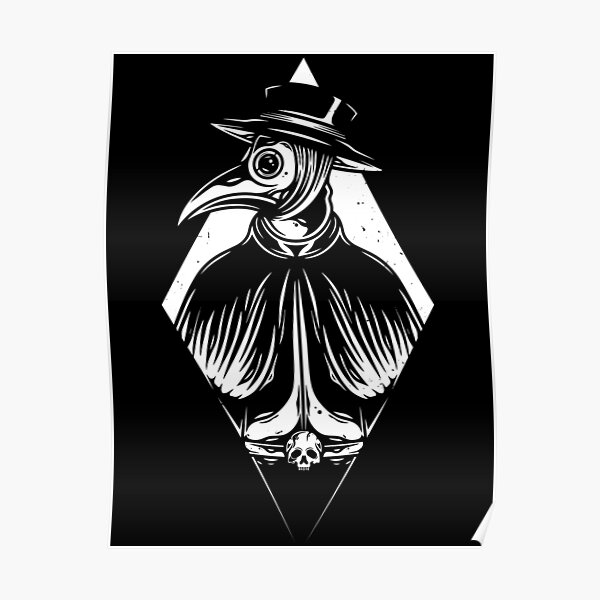 Plague Doctor Vintage Tattoo Art Poster