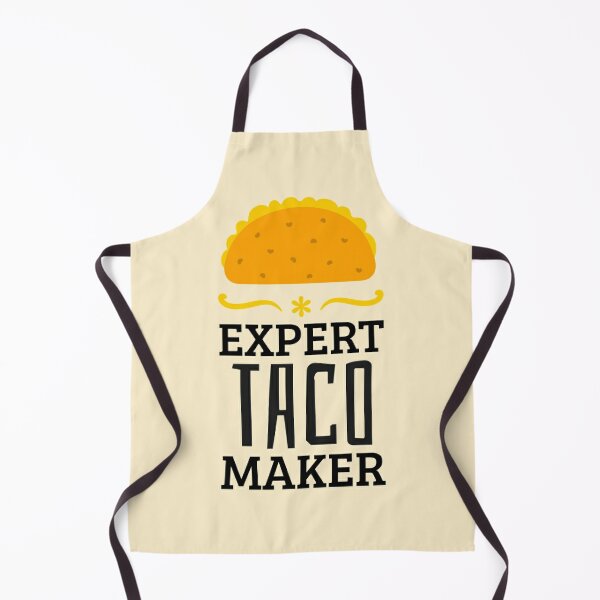 Expert Taco Maker Home Chef Funny Cartoon Meme Apron for Sale by javes93