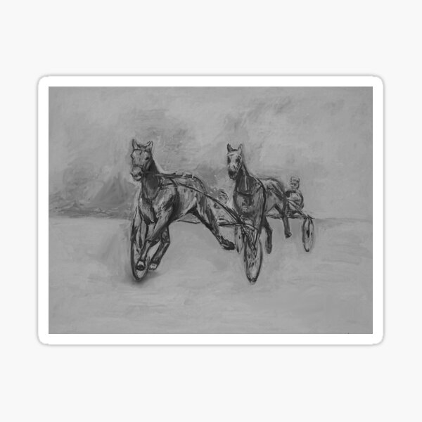 Traber Derby in grau Sticker