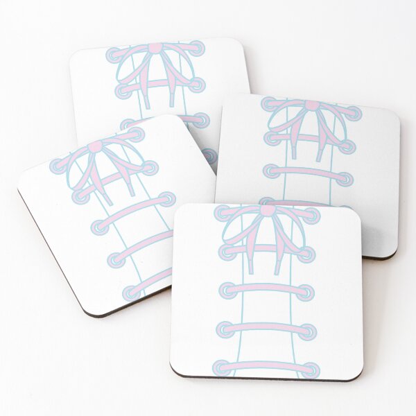 Item preview, Laced Up Laces with Eyelets Pastel Pink and Blue designed and sold by forfun-art.