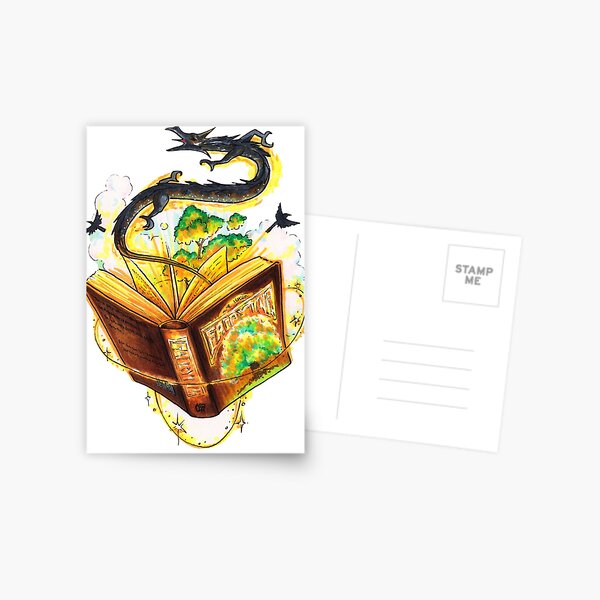 Magical Fantasy Book Postcard
