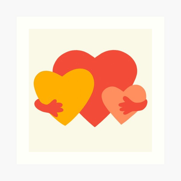 HUGGING HEARTS Art Print