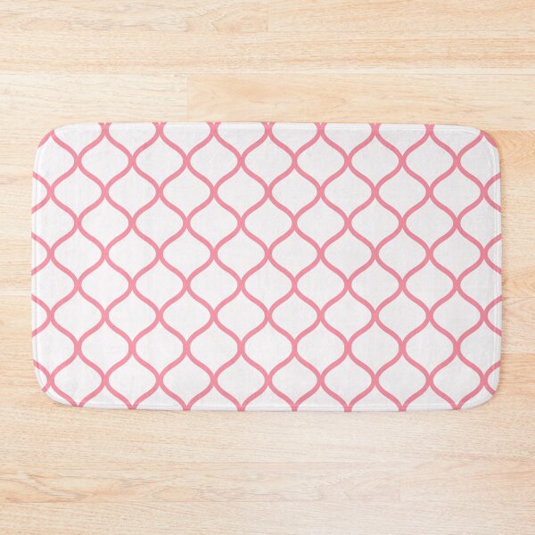 Item preview, Salmon Pink White Moroccan Ogee Trellis Tile Pattern designed and sold by museofdreamers.