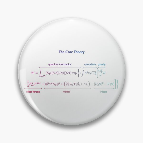 The Core Theory: Quantum Mechanics, Spacetime, Gravity, Other Forces, Matter, Higgs Pin