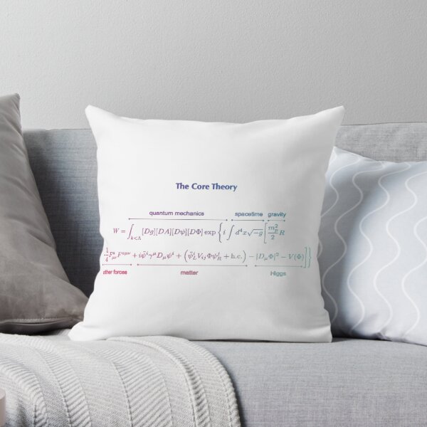The Core Theory: Quantum Mechanics, Spacetime, Gravity, Other Forces, Matter, Higgs Throw Pillow