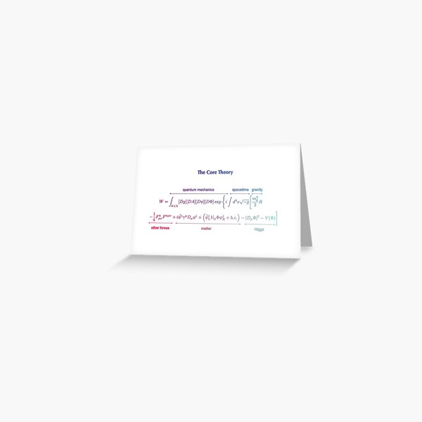 The Core Theory: Quantum Mechanics, Spacetime, Gravity, Other Forces, Matter, Higgs Greeting Card