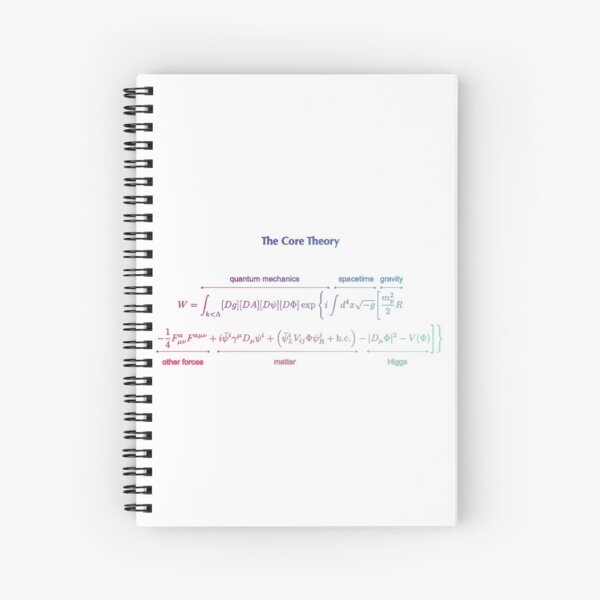 The Core Theory: Quantum Mechanics, Spacetime, Gravity, Other Forces, Matter, Higgs Spiral Notebook