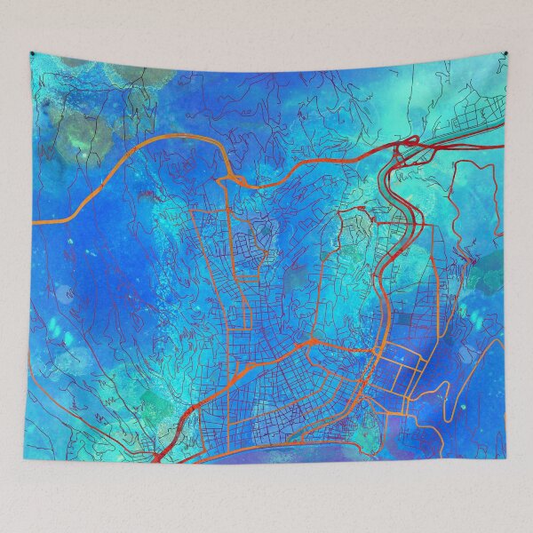 Item preview, Nice France Street Map Blue Lagoon designed and sold by IvonDesign.