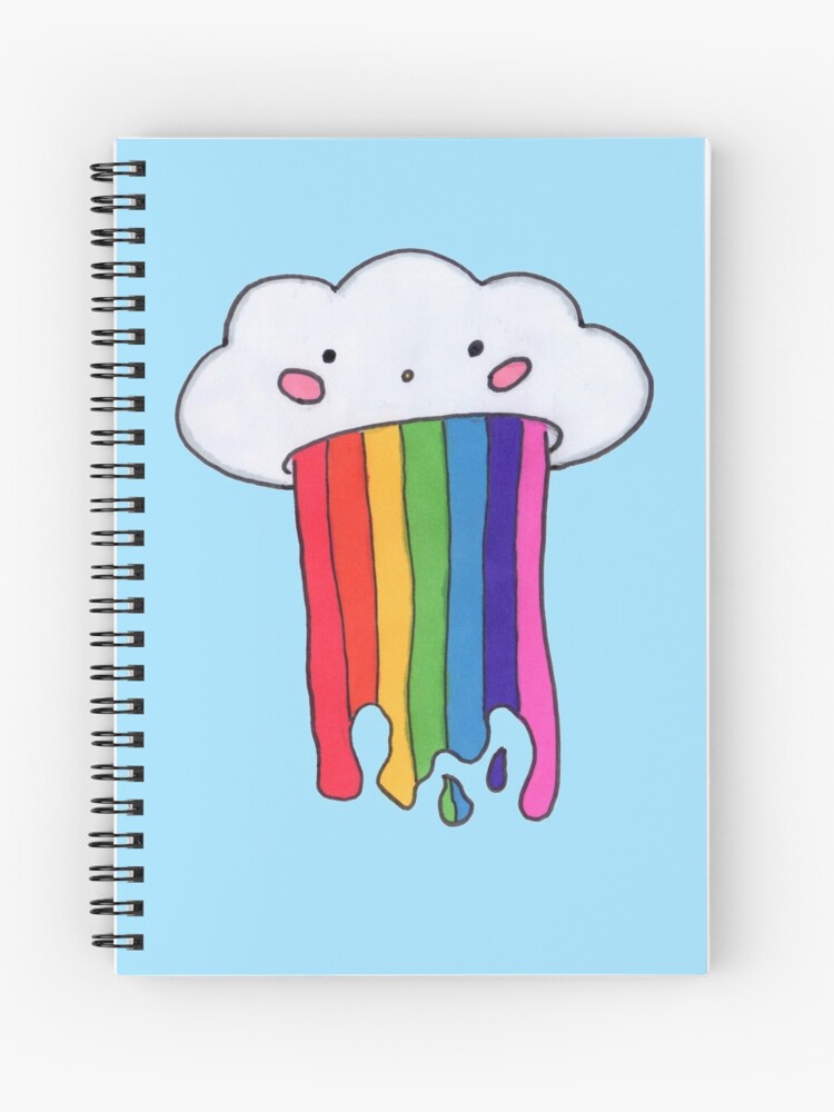 Cuaderno de espiral «Copia de vomitar nube arcoiris con fondo azul» de  Kitten2525 | Redbubble