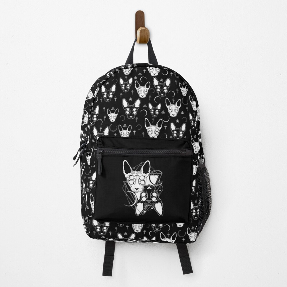 Sphynx cats with ankh and Leviathan cross symbols Backpack