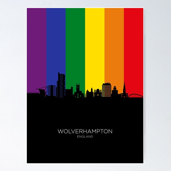 Item preview, Wolverhampton England Skyline designed and sold by ArtPrints.