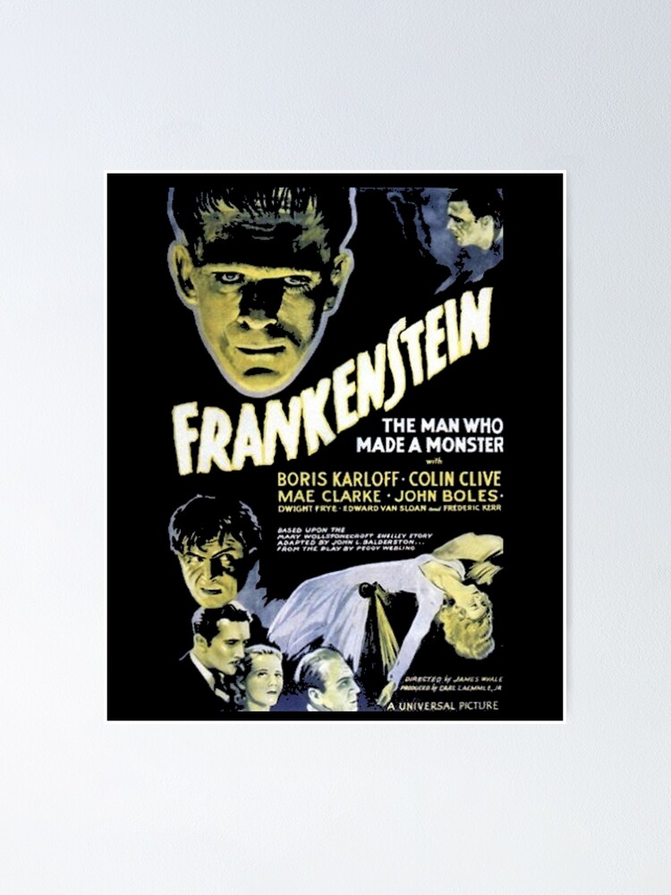 Frankenstein Vintage Horror Movie Poster Scary Halloween Monster Poster  for Sale by TopTeeShop