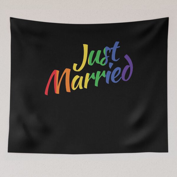 Item preview, justmarried - Just Married Gay Wedding Rainbow LGBT designed and sold by Rzelemenz.