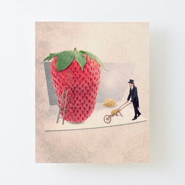 giant strawberry print Canvas Mounted Print