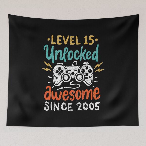 Item preview, Level 15 Unlocked Awesome Since 2005 Birthday Age designed and sold by haselshirt.