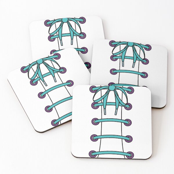Item preview, Blue Teal Laced Up Laces with Purple Eyelets designed and sold by forfun-art.