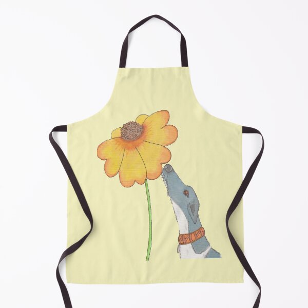 Item preview, Just Sniffing Sunshine - Greyhound Sniffing a Yellow Flower designed and sold by JaneWrenArt.