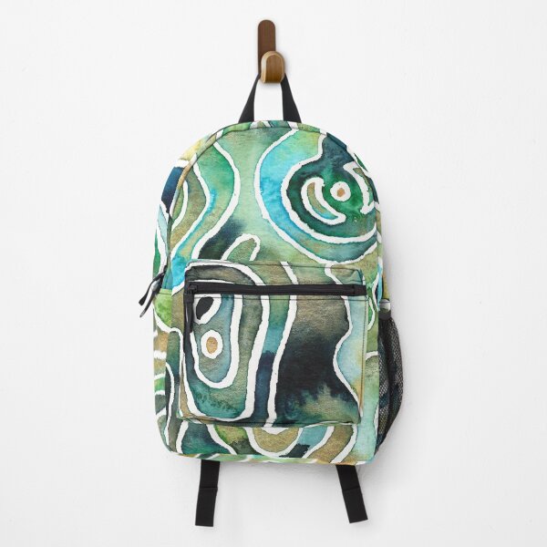 Item preview, Blue, green and gold abstract background designed and sold by Azyrielle.