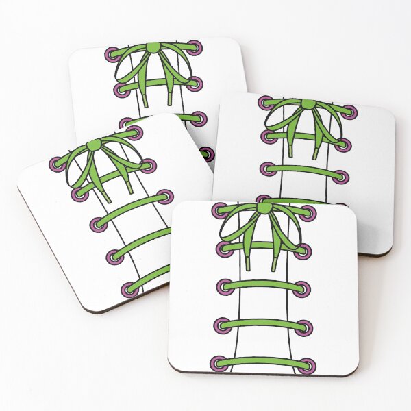 Item preview, Bright Green Laced Up Laces with Pink Eyelets designed and sold by forfun-art.