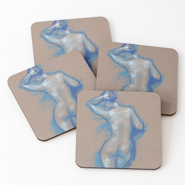 Item preview, Standing Woman, Artistic Nudity, Female Model, Life Sketch, Blue Series designed and sold by Julia Khoroshikh.