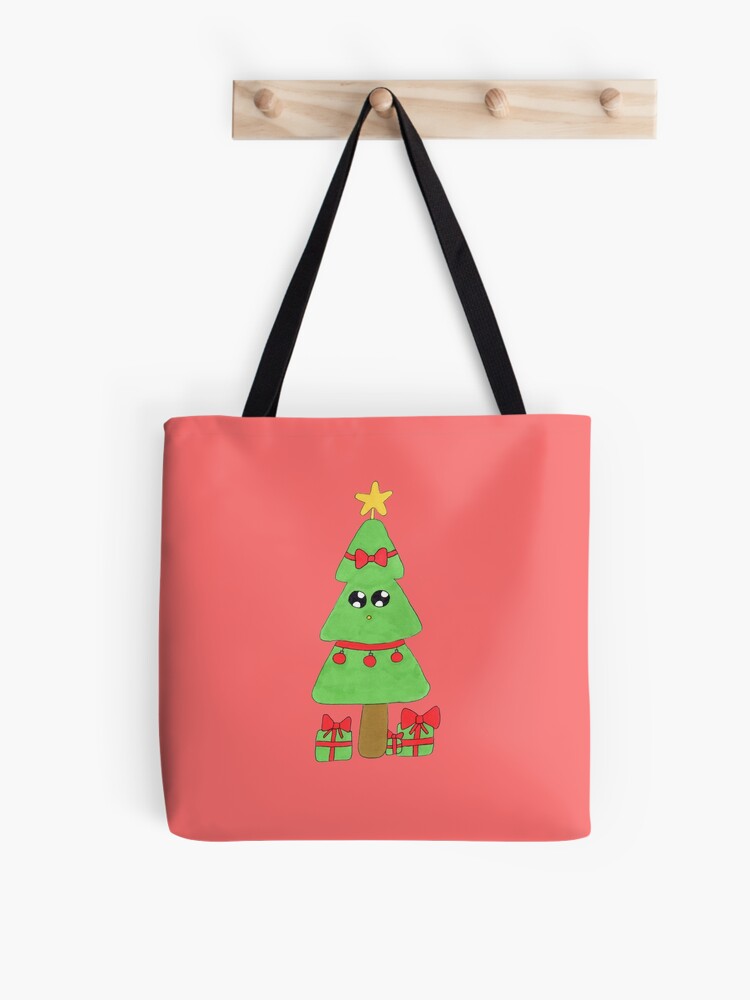 Bolsa de tela for Sale con la obra «Dibujos animados lindo árbol de Navidad»  de Kitten2525