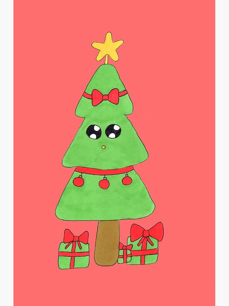 Cute Christmas tree cartoon 