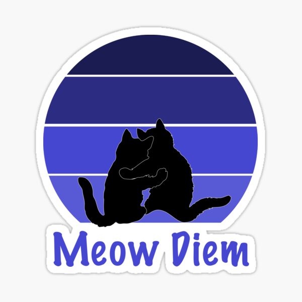 Cats Meow Diem Retro Sunset Design Sticker