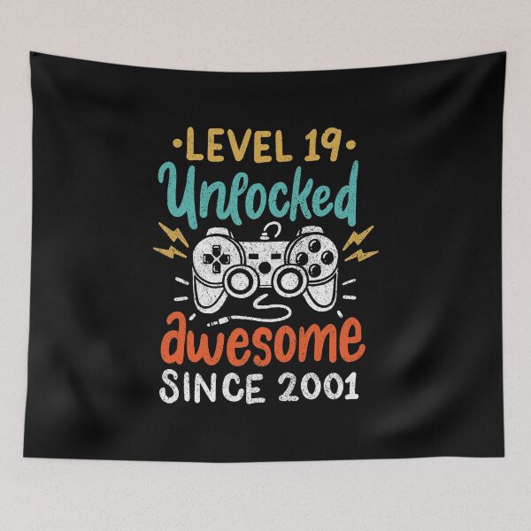 Item preview, Level 19 Unlocked Awesome Since 2001 Birthday Age designed and sold by haselshirt.
