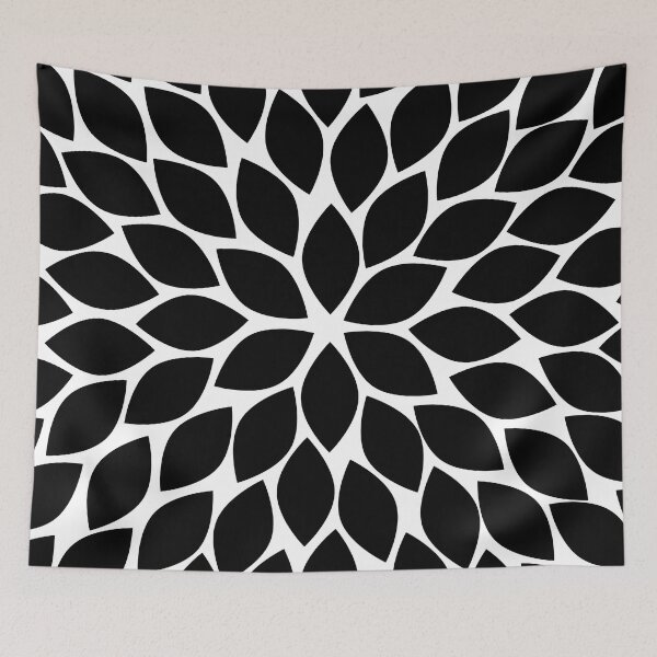 Item preview, Black and White Chrysanthemum designed and sold by ColorObsession.