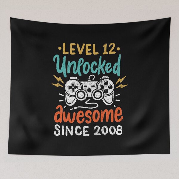 Item preview, Level 12 Unlocked Awesome Since 2008 Birthday Age designed and sold by haselshirt.