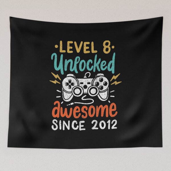 Item preview, Level 8 Unlocked Awesome Since 2012 Birthday Age designed and sold by haselshirt.