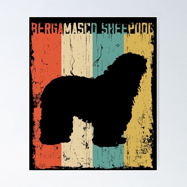 Item preview, bergamasco sheepdog Vintage Retro Classis Dog Lover Gift designed and sold by rafaeltto.