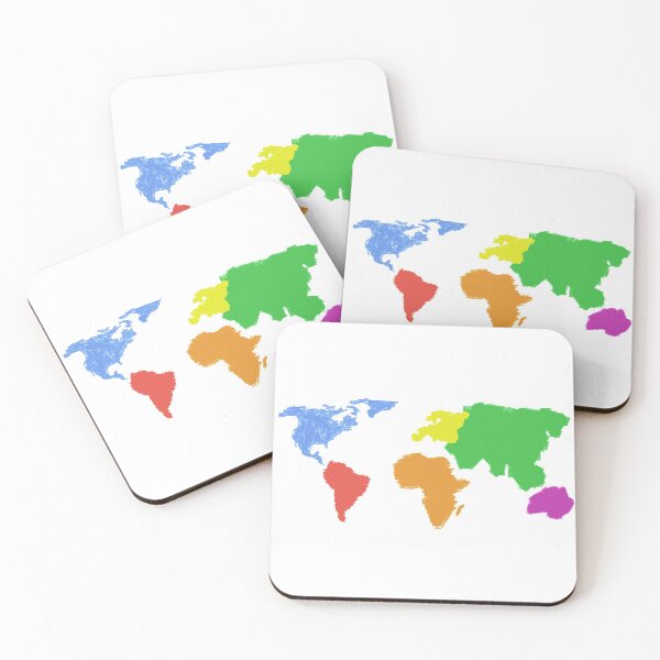 Item preview, World World Map Earth continents and oceans colored designed and sold by MGO-Design.
