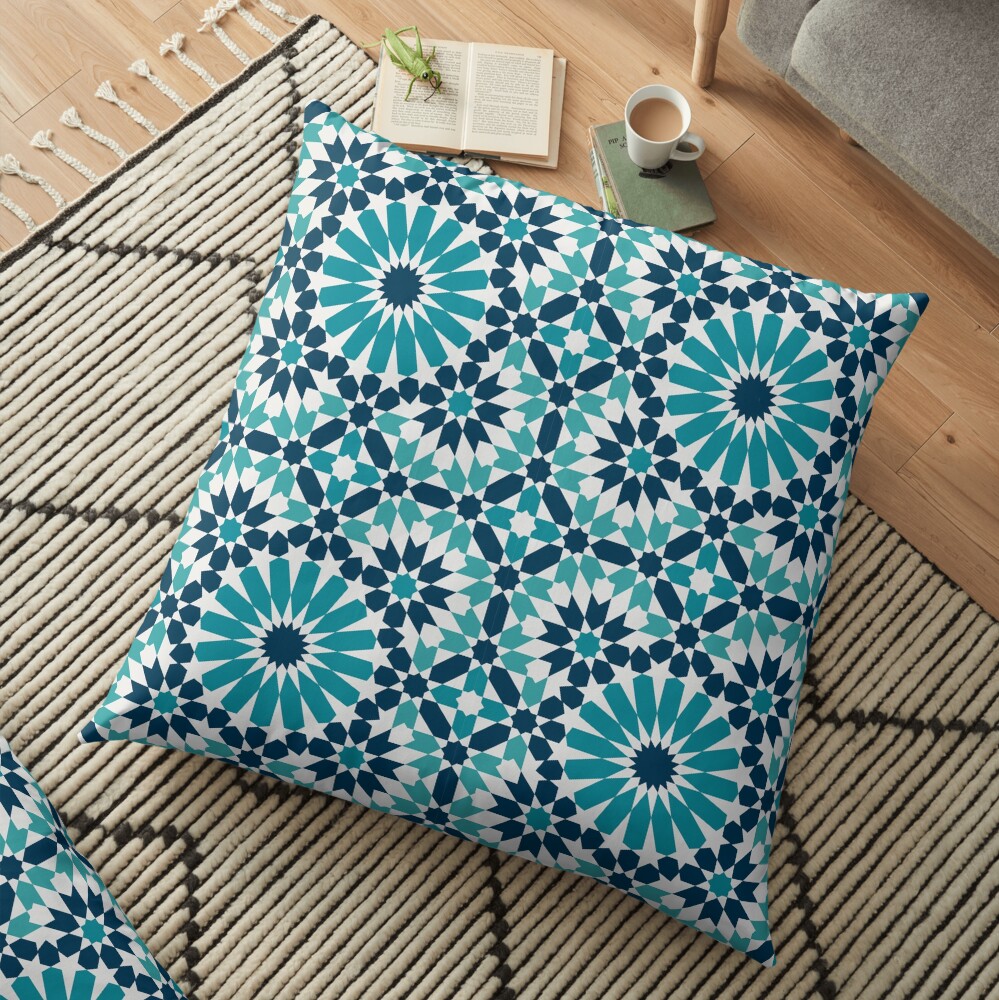 Moroccan tiles 4 Floor Pillow