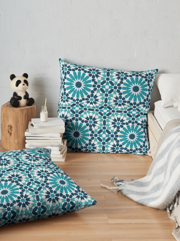 Alternate view of Moroccan tiles 4 Floor Pillow