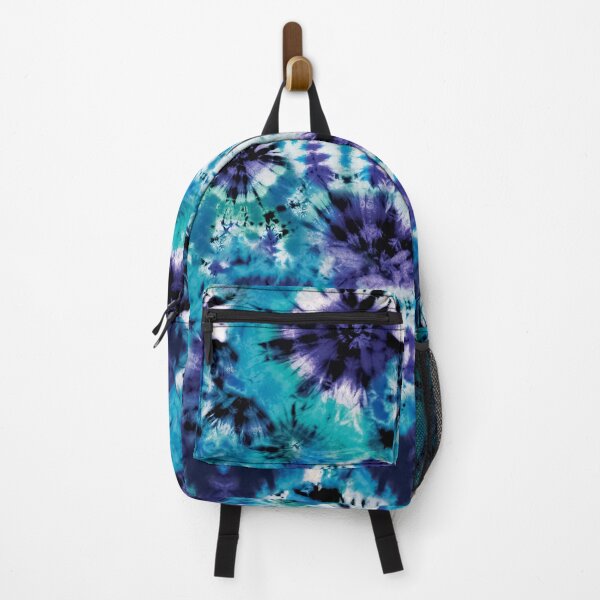 Aqua Summer Tie Dye Batik Wax Tie Die Print Backpack