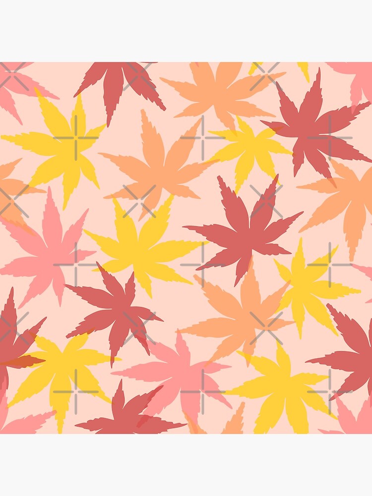 momiji Autumn Japanese maple leaf pattern momiji-autumn-japanese-maple-leaf-pattern-metal-print-for-sale-by-nutmegfairy-redbubble