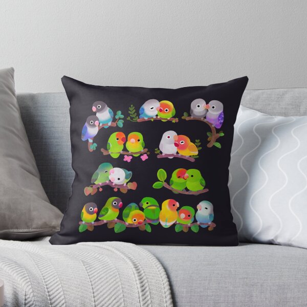 Lovebird - dark Throw Pillow